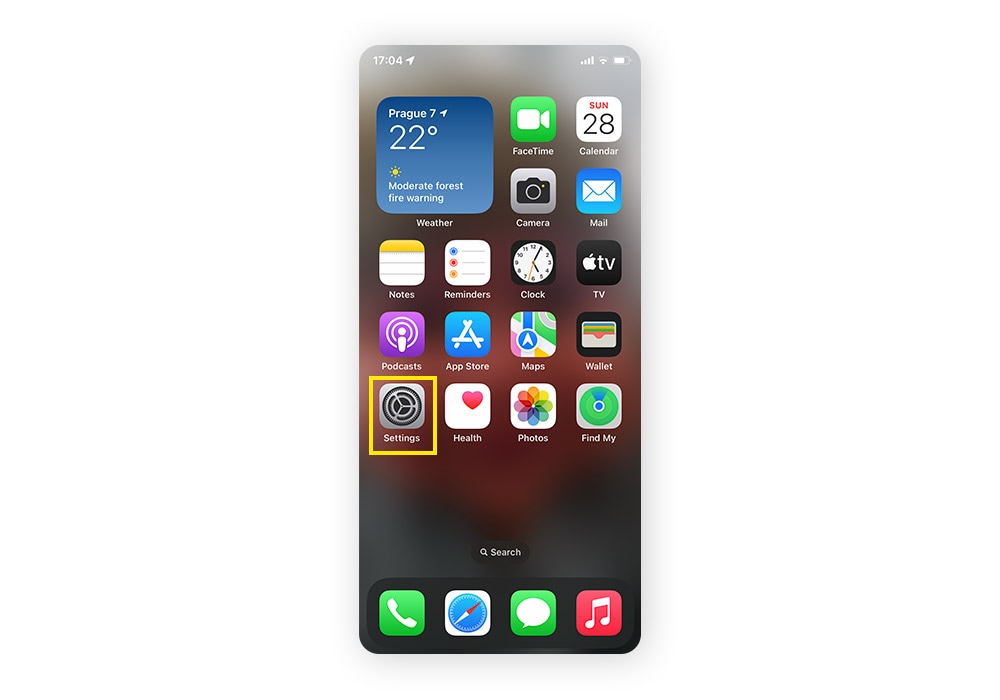 Sur iOS, vous trouverez la clé de sécurité de votre routeur dans Réglages